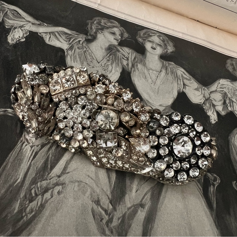 Handmade Rhinestone Collage Vintage Hair Clip - Picture 8 of 15